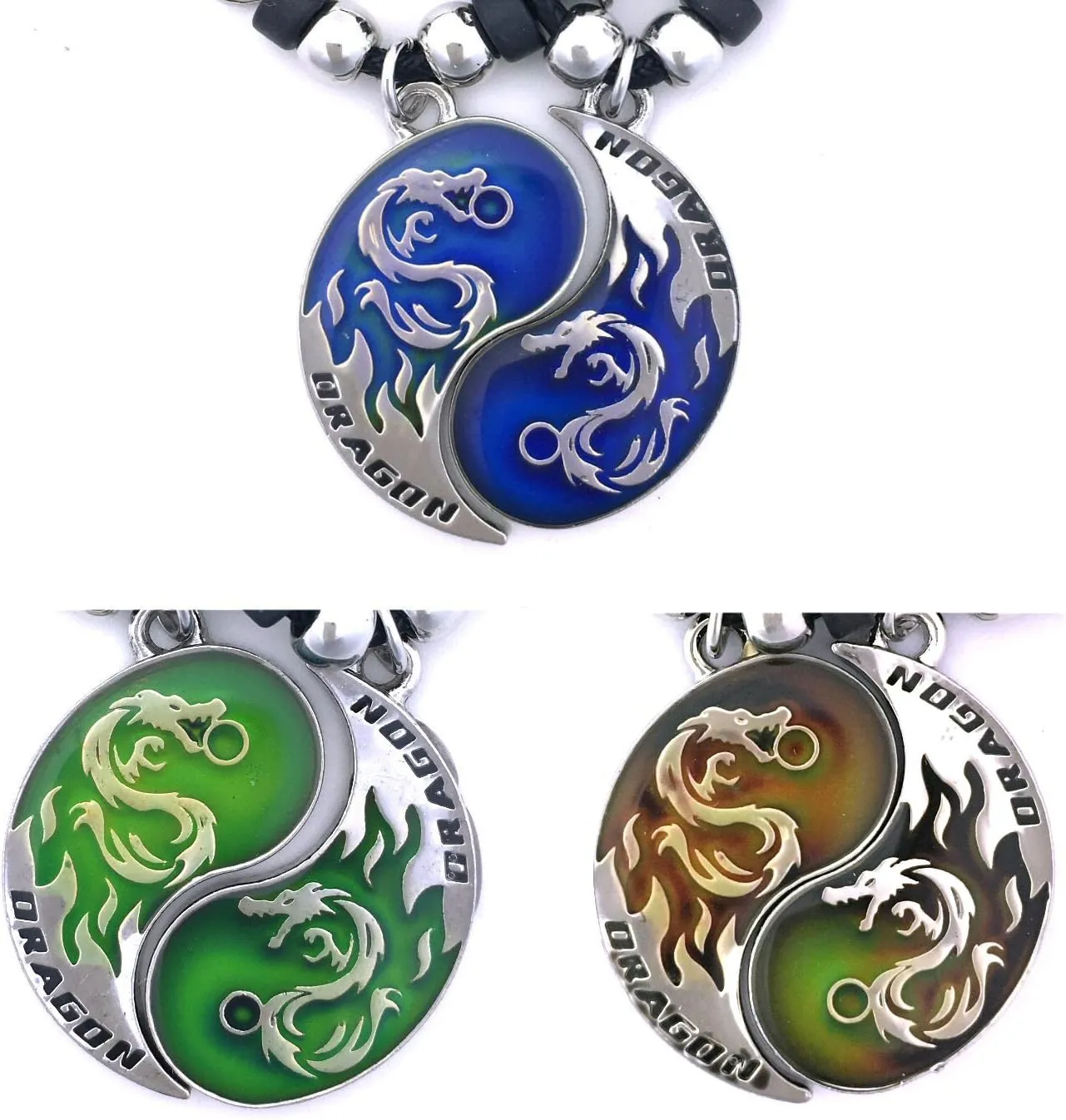 Tapp Collections Dragon Yin Yang 2 Pendant Necklaces Set