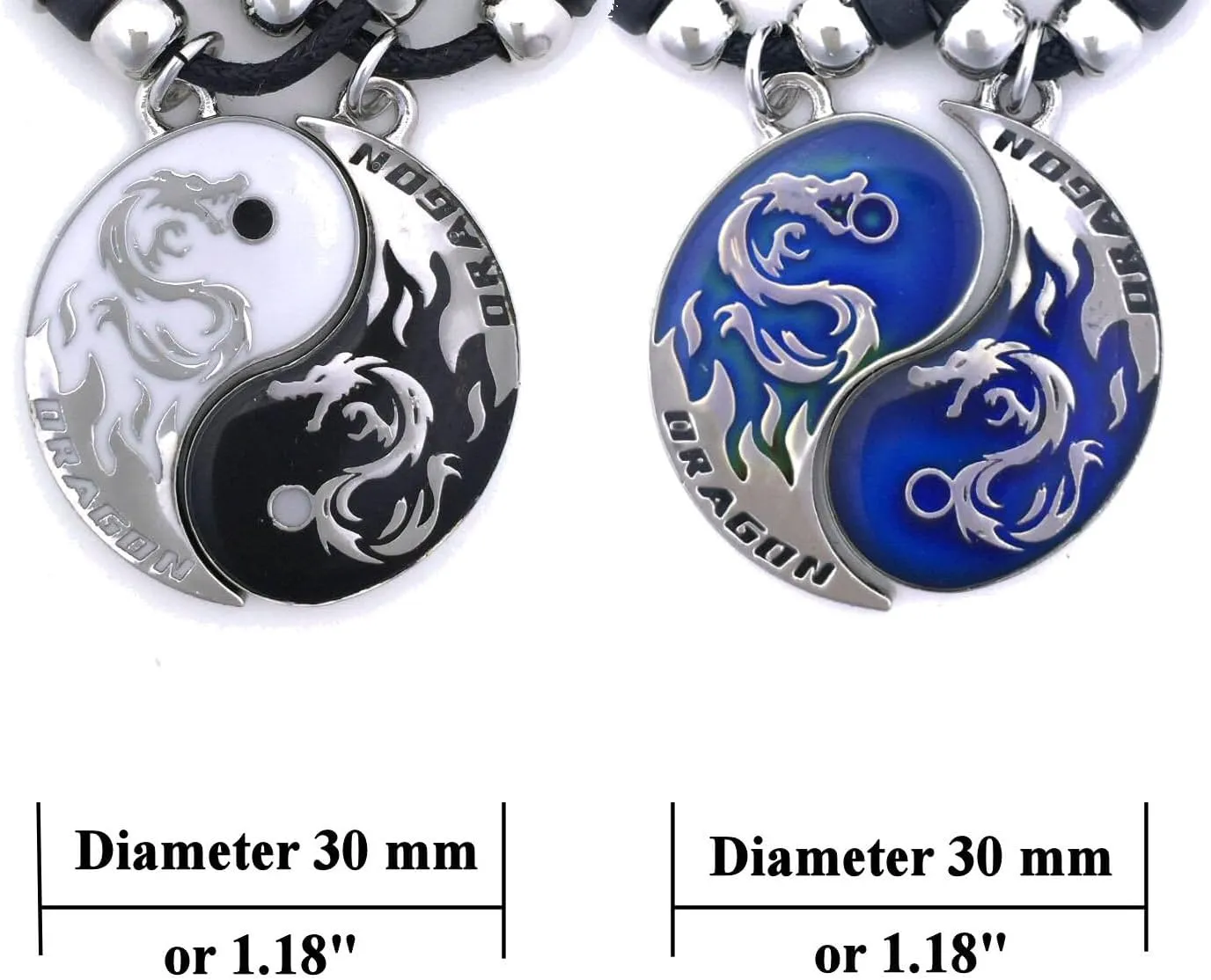 Tapp Collections Dragon Yin Yang 2 Pendant Necklaces Set