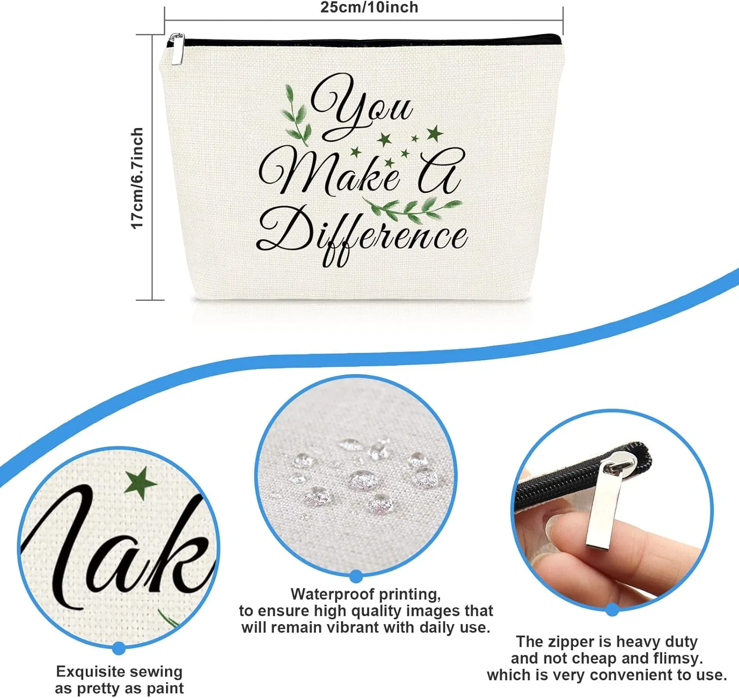 Thank You Gifts Appreciation Makeup Cosmetic Bag Gifts for Women Inspirational Gift Coworker Leaving Gifts Friends Boss Goodbye Farewell Gifts Appreciation Gift for Employee Social Worker Volunteer