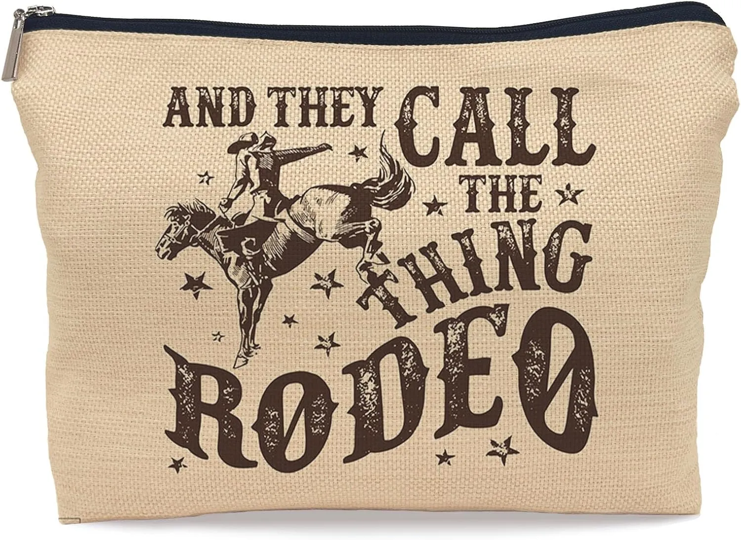 They Call The Thing Rodeo Makeup Bag Western Women Cowgirls Cosmetic Bag, Rodeo Bull Makeup Bag Girls Zipper Travel Toiletry,Birthday Gifts for Daughter Sister Bestie Friend