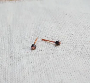 Tiny 2mm Ball Stud Earrings, Dainty Mini Ball Earrings for Cartilage, Helix, Earlobe Piercing, Copper