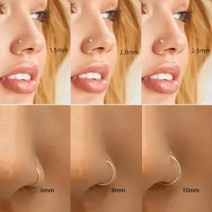 Titanium Nose Rings Hoops Studs 20G 15PCS L Shaped Screw Bone 1.5mm 2mm 2.5mm Cubic Zirconia Small Silver Black Gold Hypoallergenic Piercing Jewelry for Women Men