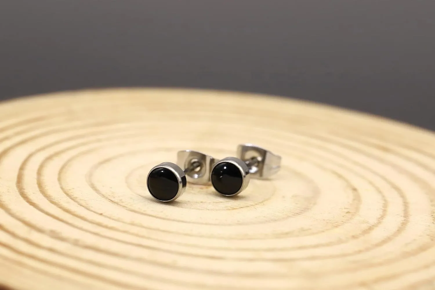 Titanium Stud Earrings for Women Earrings 4mm Natural Stone Gemstones Hypoallergenic Earrings Nickel Free Black Onyx 5mm Earrings for Women Sensitive Ears Turquoise