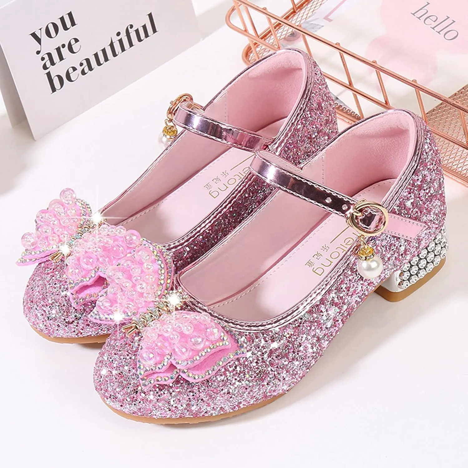Toddler Girls Summer Sandals Toddler Little Kid Girls Dress Pumps Glitter Sequins Baby Girl Fuzzy Slippers
