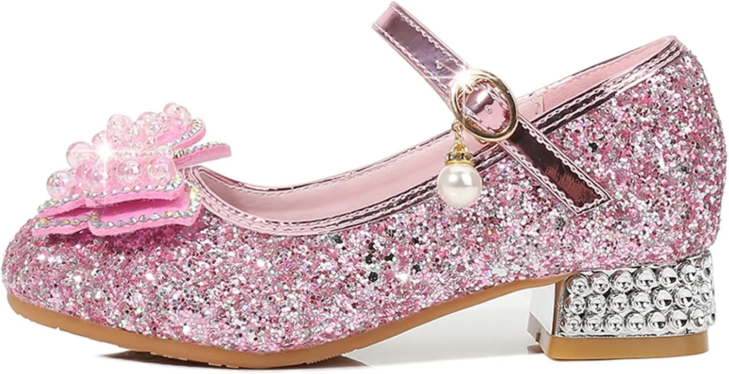 Toddler Girls Summer Sandals Toddler Little Kid Girls Dress Pumps Glitter Sequins Baby Girl Fuzzy Slippers