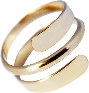 TOE RINGS & THINGS Thumb or Finger Ring Adjustable | 14K Gold Fill Pipeline Wrap Around Ring | Adjustable Gold Ring for Men & Women