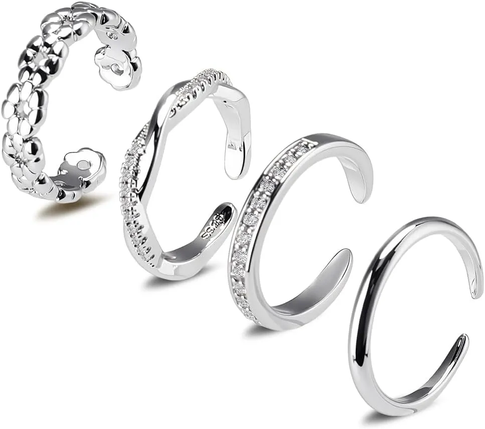 Toe Rings for Women, Adjustable Toe Rings Simple Open Band, Summer Beach Foot Jewelry Set gold Toe Ring