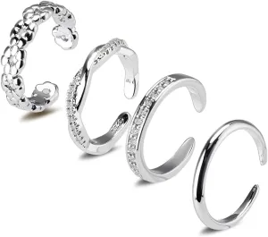 Toe Rings for Women, Adjustable Toe Rings Simple Open Band, Summer Beach Foot Jewelry Set gold Toe Ring