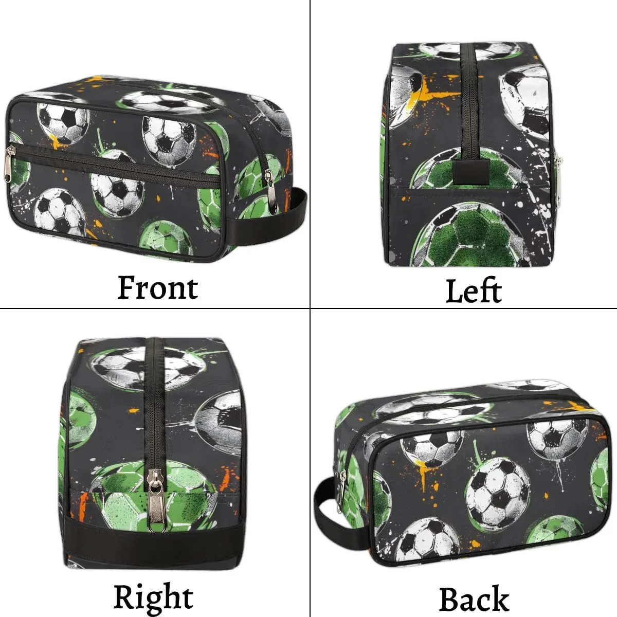 Travel Toiletry Bag for Women Men Soccer Sport Theme Hanging Cosmetic Bag Waterproof Makeup Bag for Shaving Makeup Toothbrush & Travel Essentials