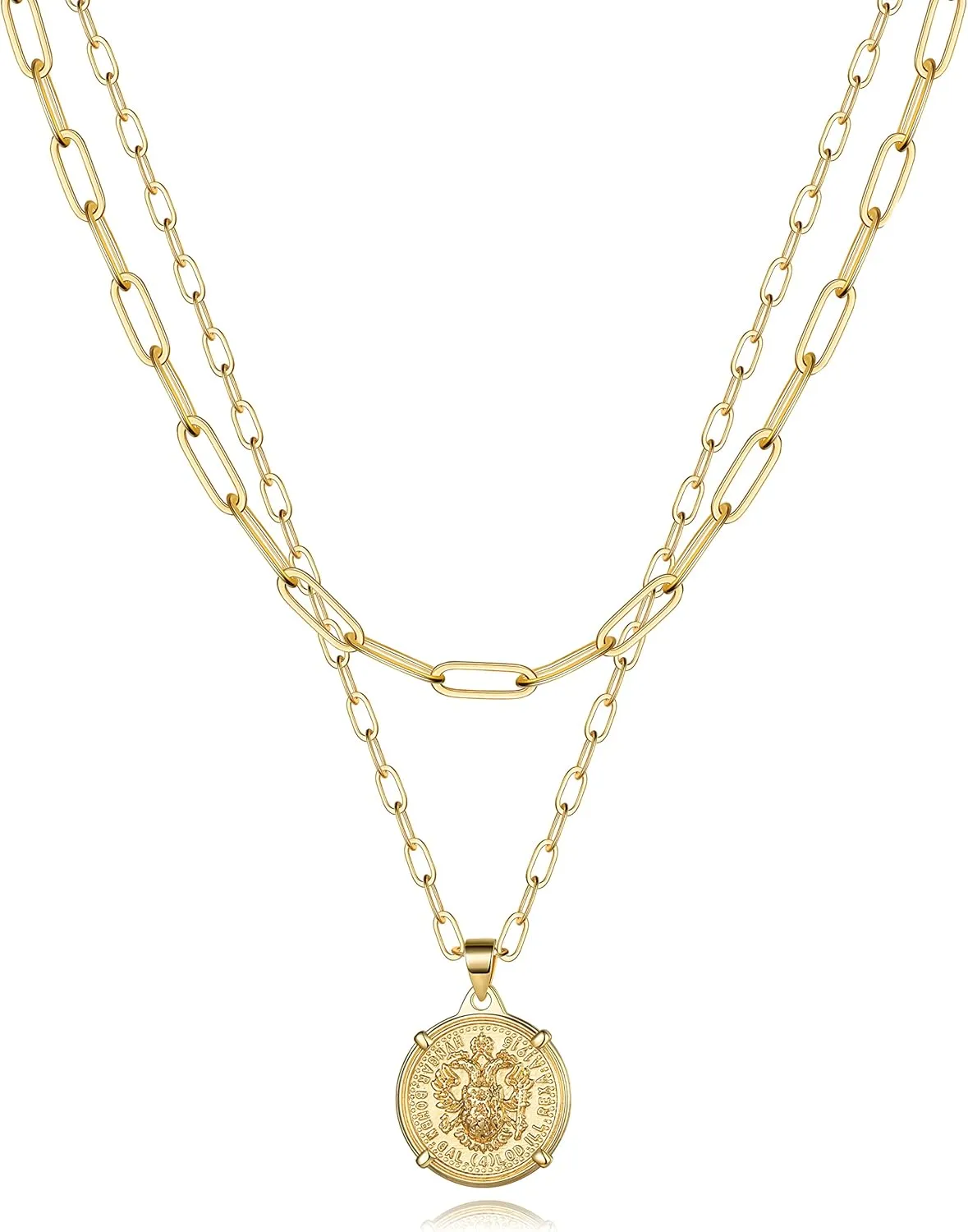 Turandoss Dainty Gold Choker Necklaces for Women - 14K Gold Plated Handmade Medallion Snake Link Chain Cross Star Moon Adjustable Simple Choker Necklaces for Women Jewelry