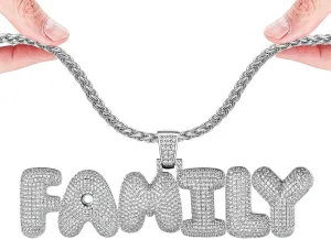 U7 Iced Out Pendant Mens Hip Hop Jewelry Platinum/18K Gold Plated Lab Diamond Bubble Letter Necklaces Custom Number Chain Intials Name Necklaces
