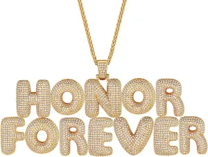 U7 Iced Out Pendant Mens Hip Hop Jewelry Platinum/18K Gold Plated Lab Diamond Bubble Letter Necklaces Custom Number Chain Intials Name Necklaces