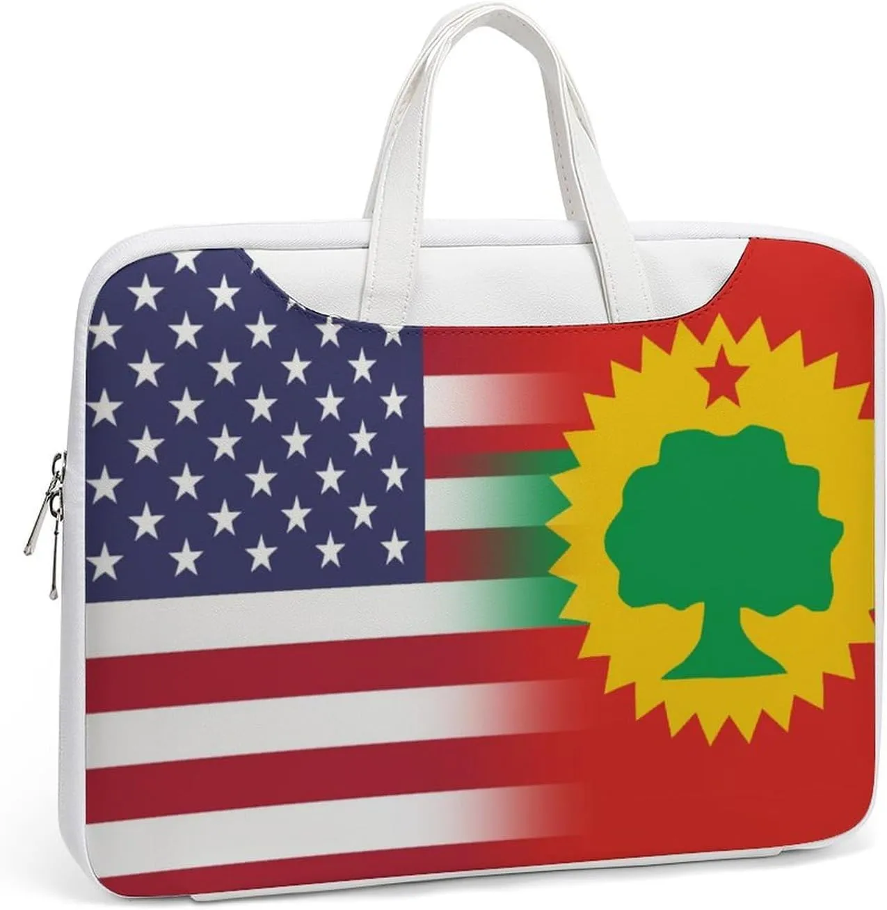 U.S.A Oromo Liberation Front Flag Leather Bag Laptop Case Slim Water Resistant Computer Bags with Handle Briefcase for Work