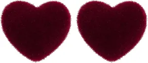 Valentine's Day Stud Earrings for Girlfriend Women Girls,Flocking Dark Red Heart Stud Earrings for Her Girlfriend Wife Mom Daughter Christmas New Year Valentine's Day Gifts