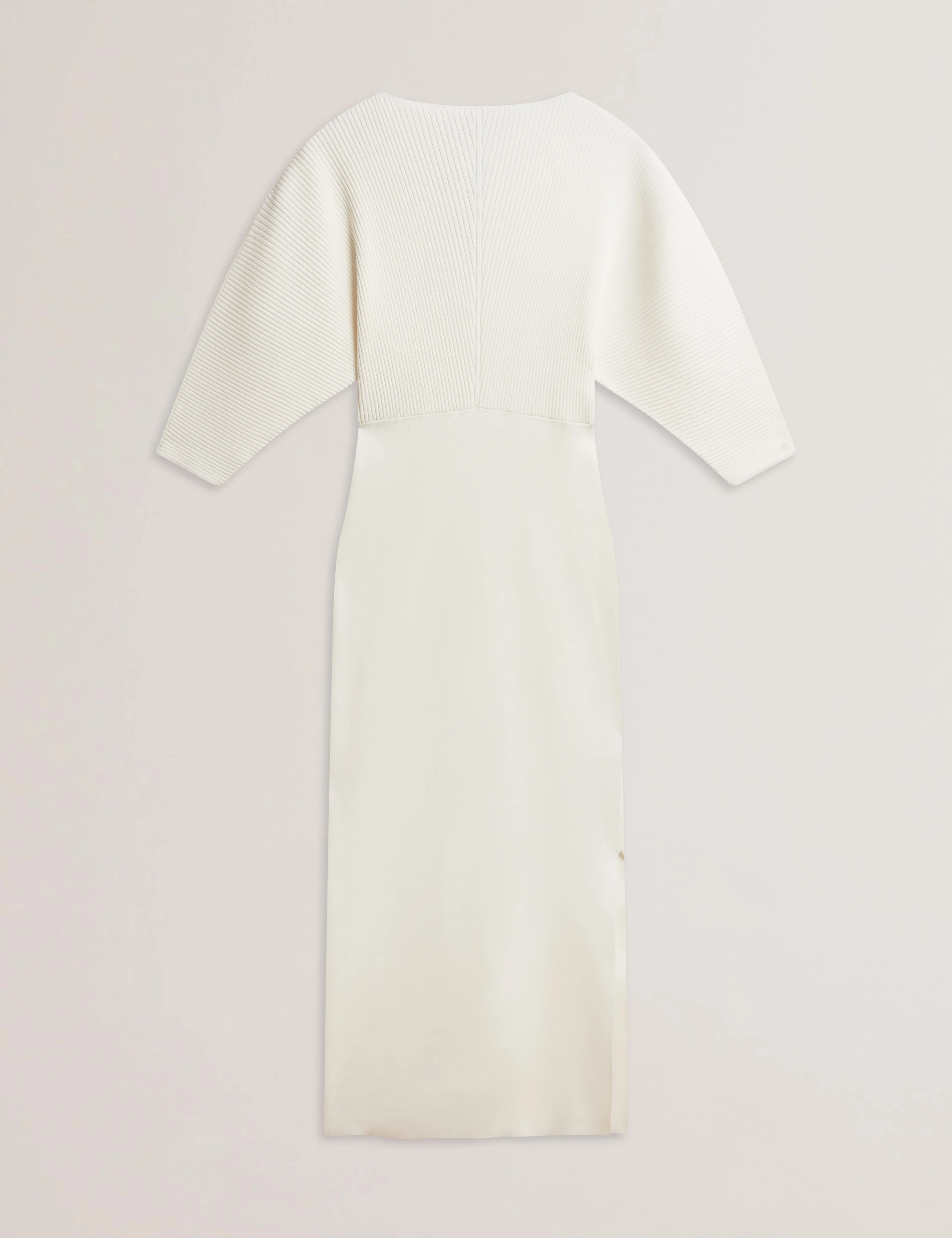 Vanitha Sculptured Rib Knitted Maxi Dress Ivory