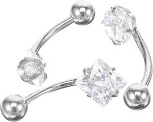 VANZACK Belly Button Ring Set 3pcs Navel Piercing Jewelry Cubic Zirconia Stylish and Comfortable for Women