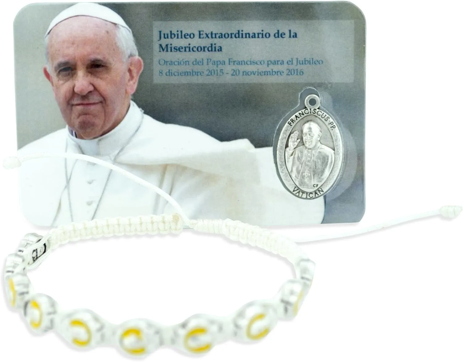 Venerare Catholic Adjustable Cord Bracelet with Colored Enamel