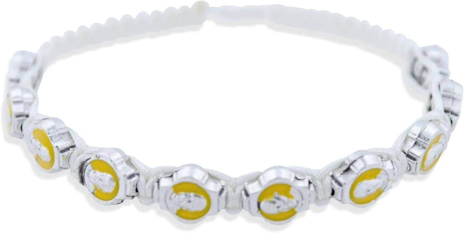Venerare Catholic Adjustable Cord Bracelet with Colored Enamel