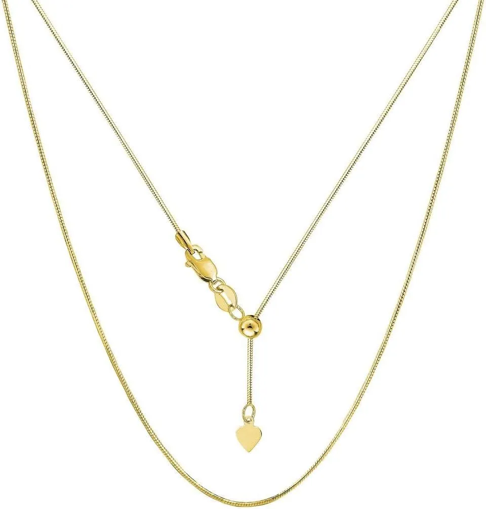 Verona Jewelers Sterling Silver 1.5MM Adjustable Snake Chain Necklace, Bolo Necklace, 24 Inch Adjustable Chain, Men Women Girls Boys