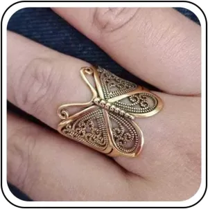 Vintage Butterfly Wrap Rings Gold Metal Butterfly Rings Adjustable Butterfly Finger Rings Adjustable Butterfly Knuckle Ring Hand Jewelry for Women
