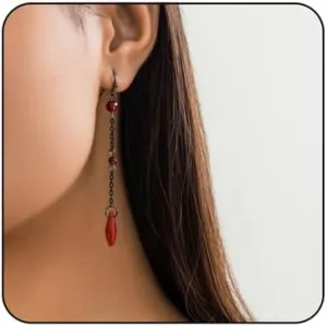 Vintage Gothic Blood Drop Tassel Earrings for Women Red Black Waterdrop Dangle Drop Earrings Punk Style Earrings Dark Teardrop Earrings Halloween Vampire Earrings Jewelry Gifts for Women