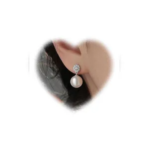 Vintage Pearl Dangle Earrings Pearl Drop Earrings Dot Crystal Stud Earrings Gold Pearl Bead Earrings Pearl Wedding Earrings Jewelry for Women and Girls
