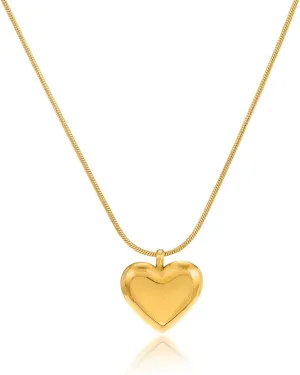 Vivid Echo 18k Gold Plated Heart Pendant Necklace for Women, Elegant Dainty Jewelry with Gift Box, Gift for Parties and Special Occasions