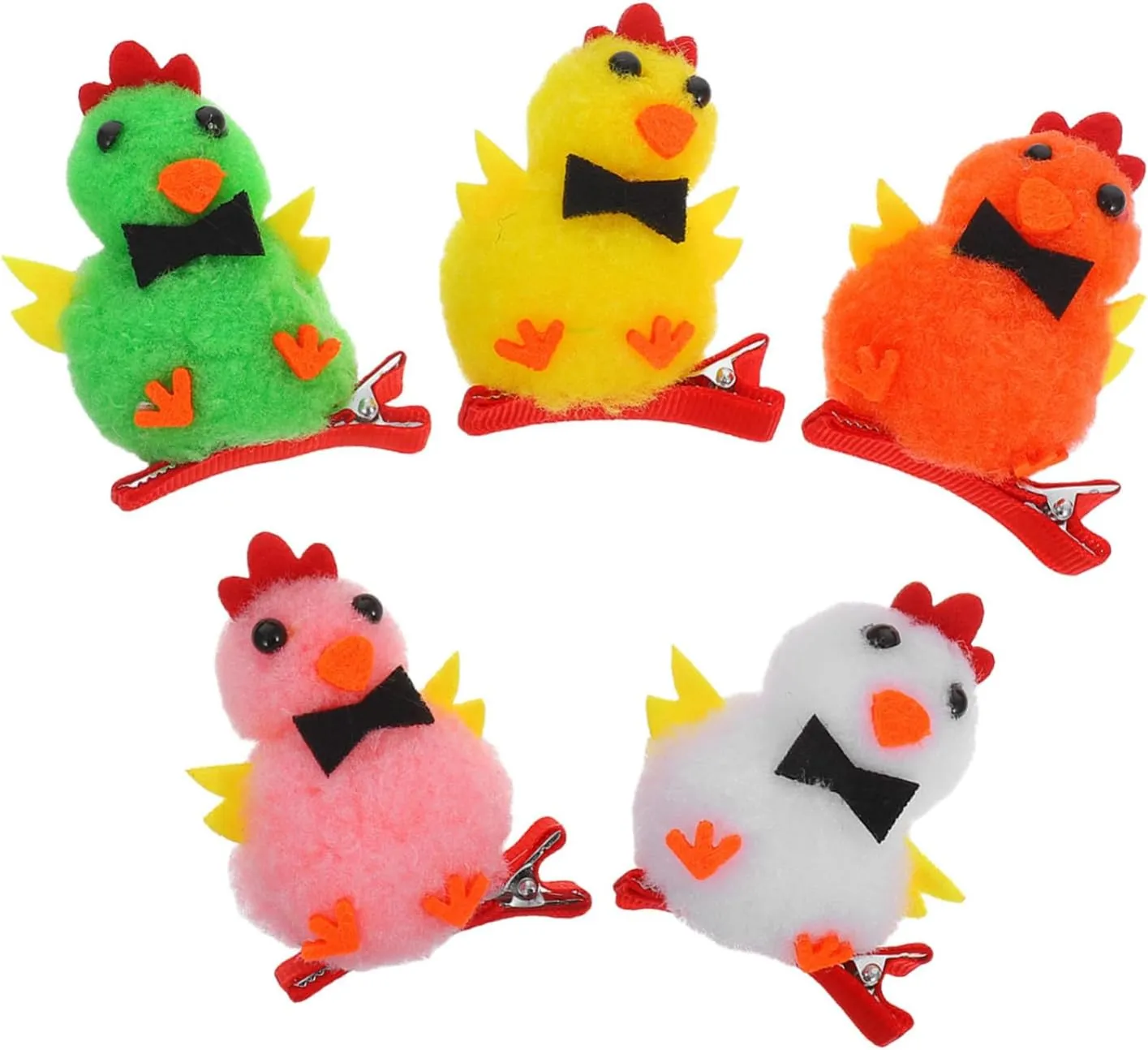 Wakauto 5Pcs Cute Chicken Hair Clips Plush Barrettes for Nonslip Design for Easter Parties Spring Celebrations and Themed Events Lightweight and Comfortable Hairpins
