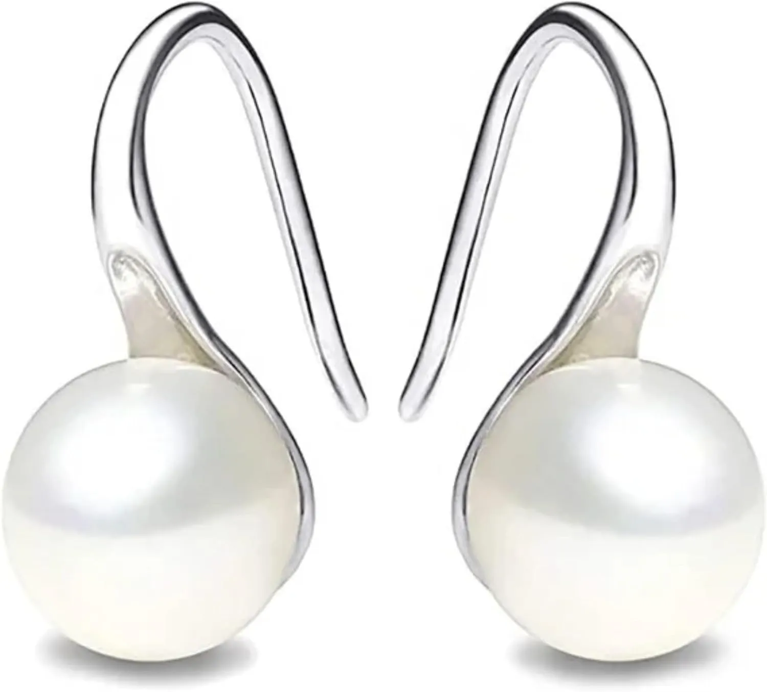 White Pearl Earrings Sterling Silver 925 earrings for women Earrings Hypoallergenic