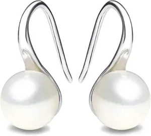 White Pearl Earrings Sterling Silver 925 earrings for women Earrings Hypoallergenic
