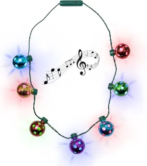 Windy City Novelties LED Holiday Jingle Bell Necklace with 6 Dynamic Light Modes with Jingle Bell Sound for Kids and Adults