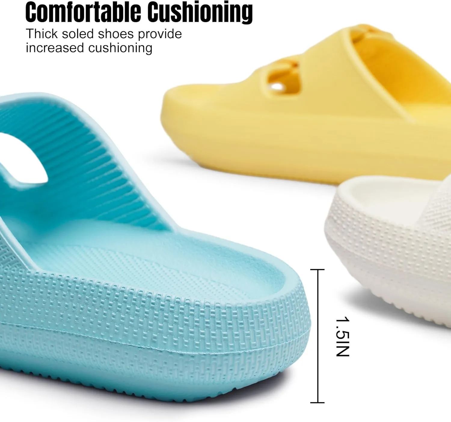 Women Cloud Slide Sandals Woman Slip on Lightweight Adjustable Buckle Slides with Non-Slip Sole for Indoor/Outdoor Use