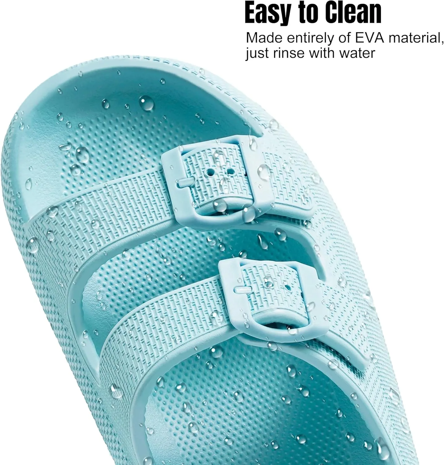 Women Cloud Slide Sandals Woman Slip on Lightweight Adjustable Buckle Slides with Non-Slip Sole for Indoor/Outdoor Use