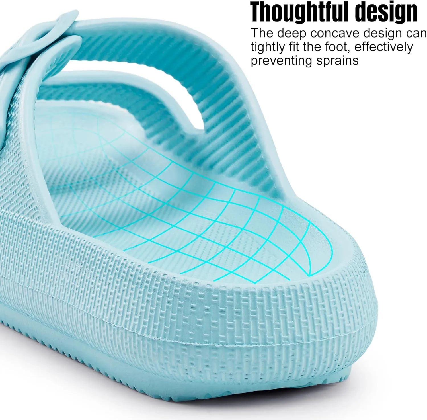Women Cloud Slide Sandals Woman Slip on Lightweight Adjustable Buckle Slides with Non-Slip Sole for Indoor/Outdoor Use
