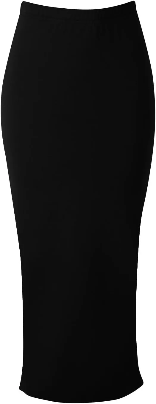 Women Office Work Pencil Skirts Stretch Slim Fit High Waisted Bodycon Skirt Elegant Solid Color Business Dress