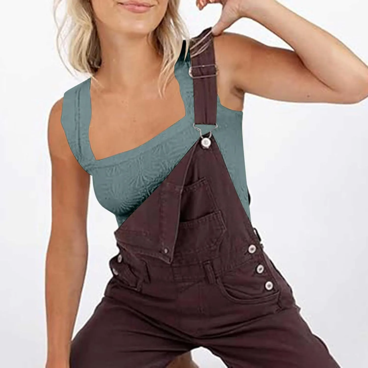 Women Square Neck Wide Straps Crop Tank Tops Casual Floral Sleeveless Lettuce Trim Tee Slim Fit Cropped Cami Vest Top