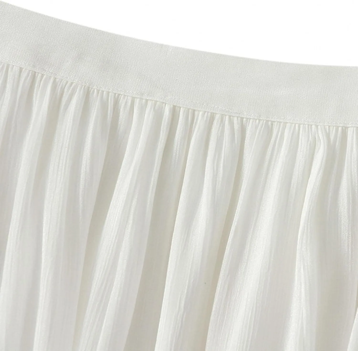 Women's Chiffon Flowy Long Skirt Asymmetrical Hem Elastic Waist Beach Skirts Lightweight Summer Casual Maxi Dress