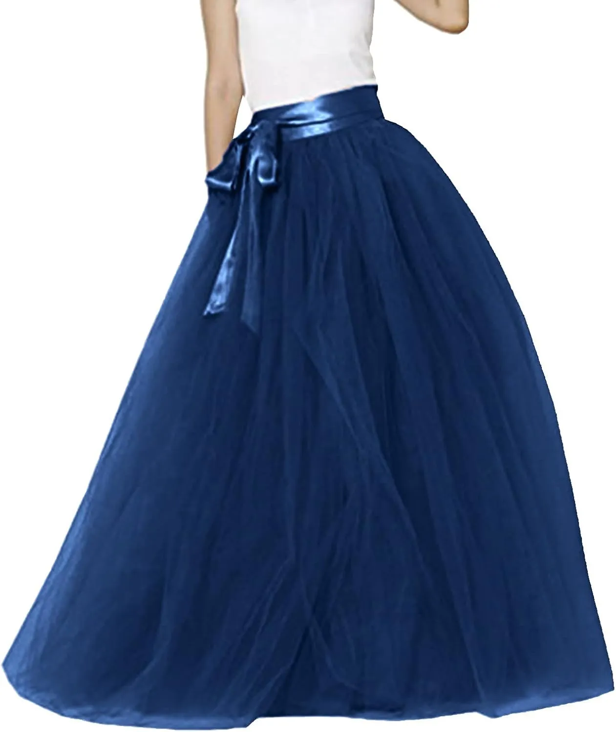 Women's High Waist Large Pleated Skirt Elastic Belt Mesh Skirt Tulle Skirt A Line Skirts for Girls Party Tutu Puffy Skirt