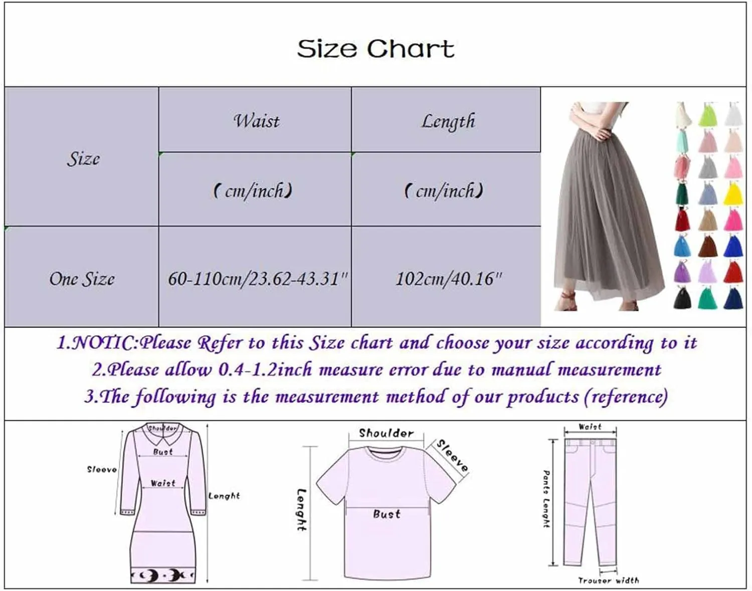 Women's High Waist Large Pleated Skirt Elastic Belt Mesh Skirt Tulle Skirt A Line Skirts for Girls Party Tutu Puffy Skirt