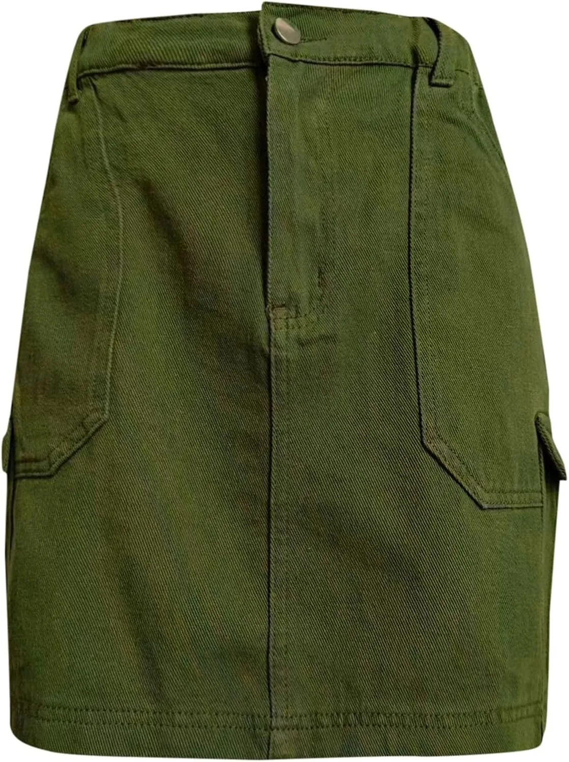 Women's High Waisted Cargo Mini Skirts Pocket Denim Skirt Pencil Skirt Stretchy Casual Skirt Pocket Skirt Short
