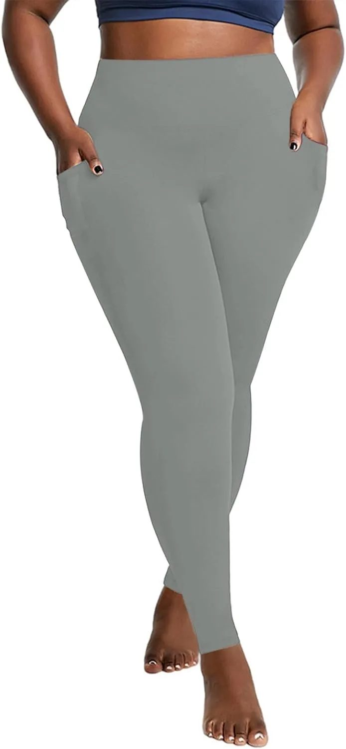 Women's Leggings Plus Size Workout Leggings Tummy Control Leggings with Pockets Stretch Yoga Leggings Athletic Pants