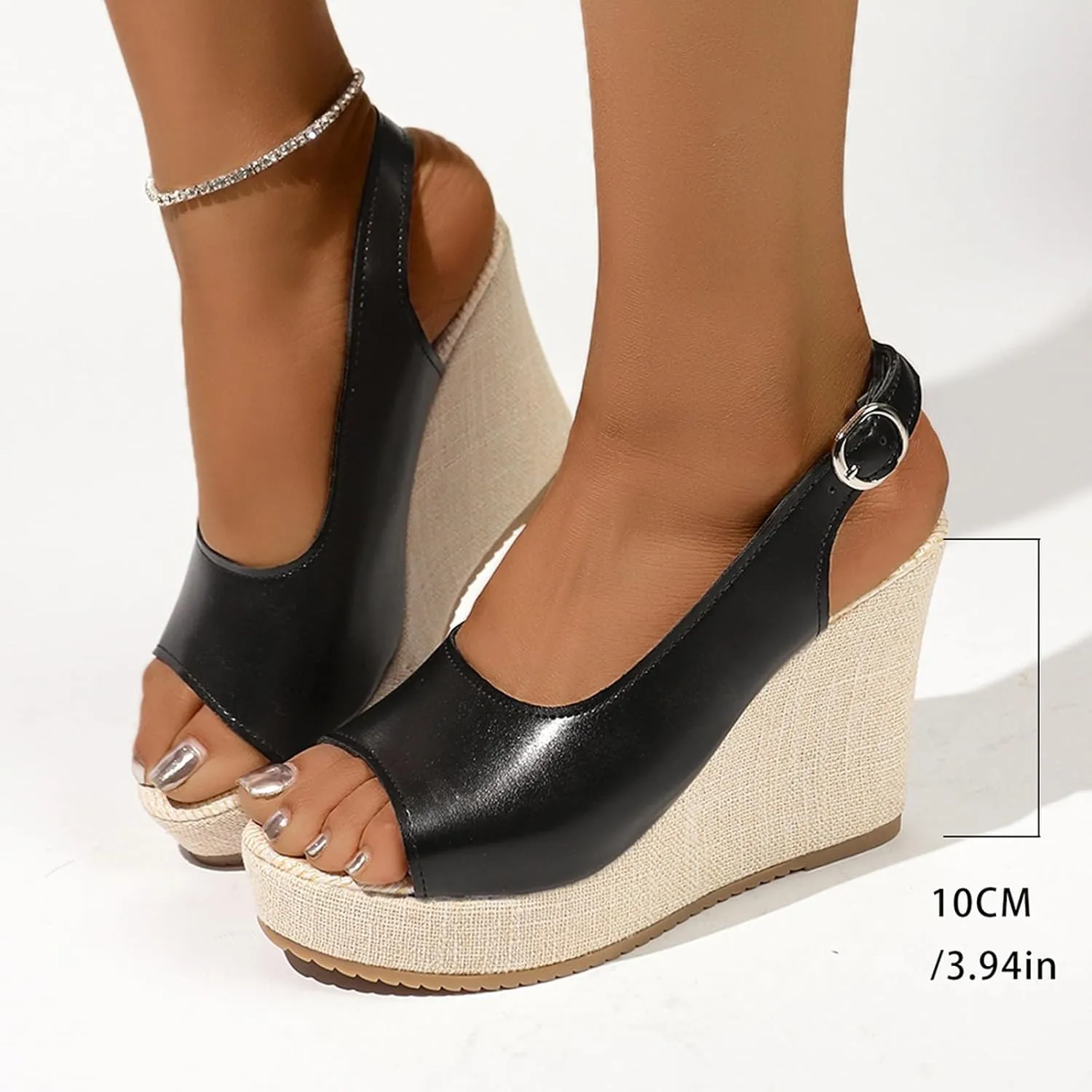 Women's Platform Wedge Sandals Wedges for Women Casual Soft Arch Support Sandal Summer Comfortable Slip on