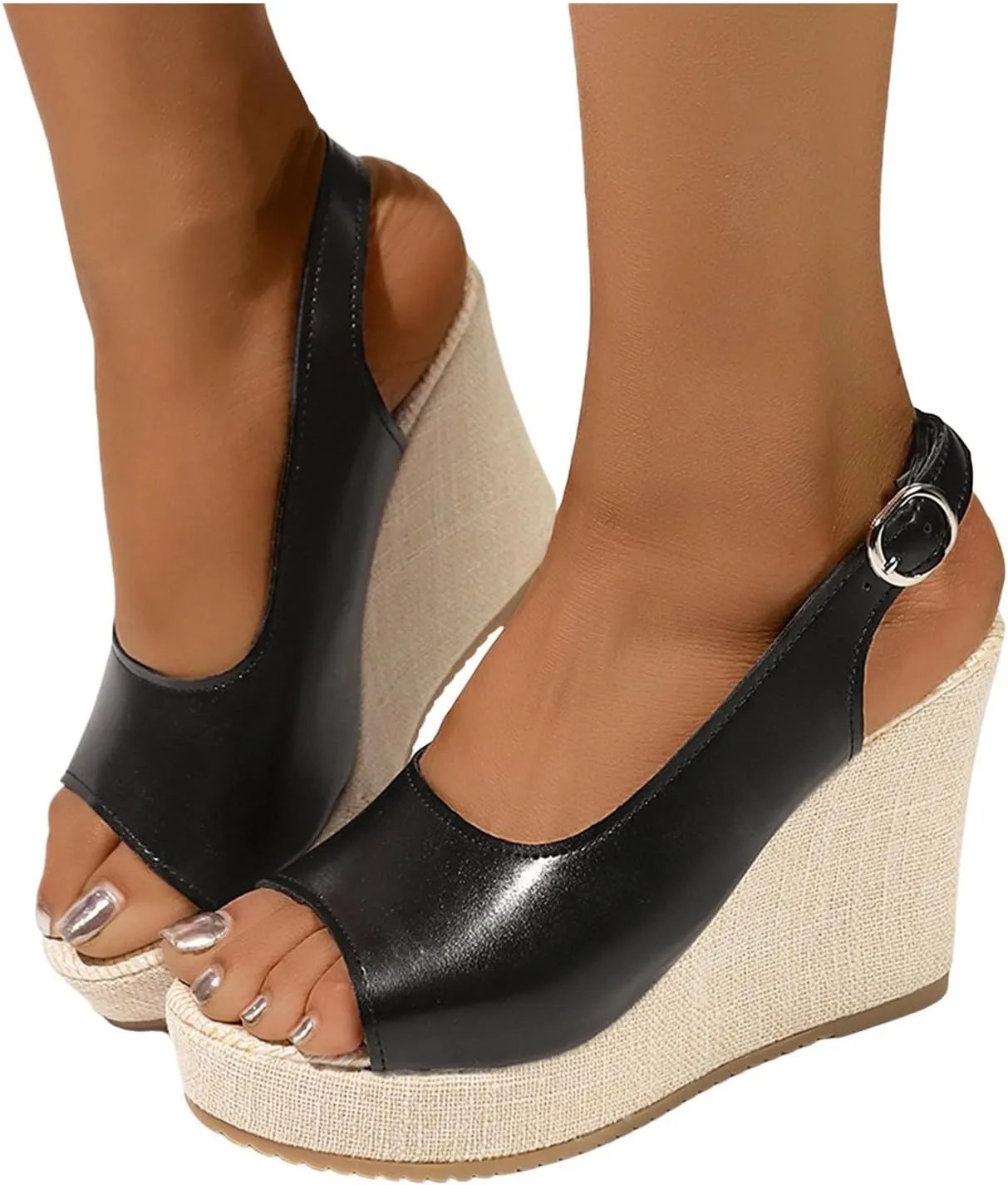 Women's Platform Wedge Sandals Wedges for Women Casual Soft Arch Support Sandal Summer Comfortable Slip on