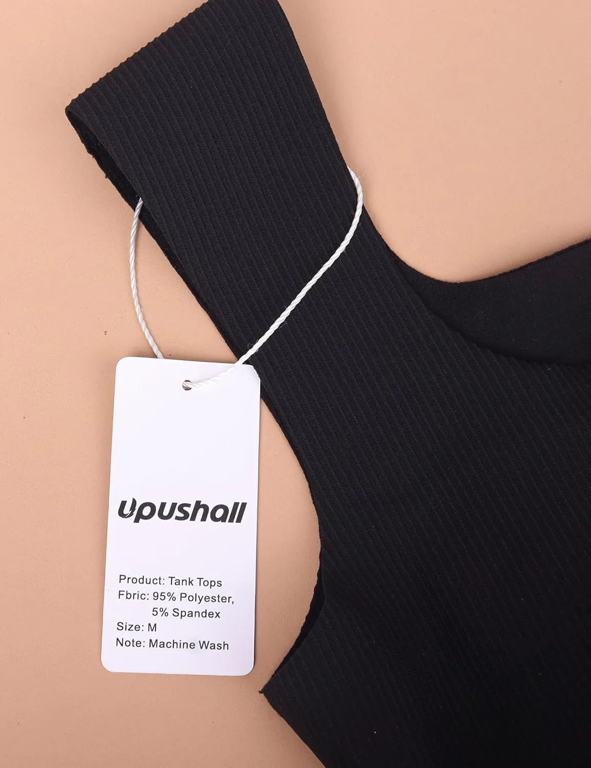 Women's Square Neck Seamless Tank Top with Built in Bras Sleeveless Cropped Tops