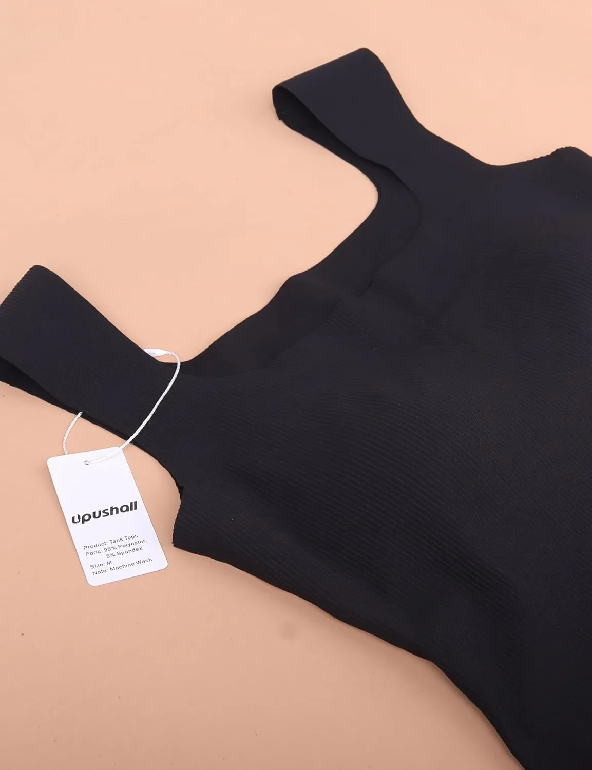 Women's Square Neck Seamless Tank Top with Built in Bras Sleeveless Cropped Tops