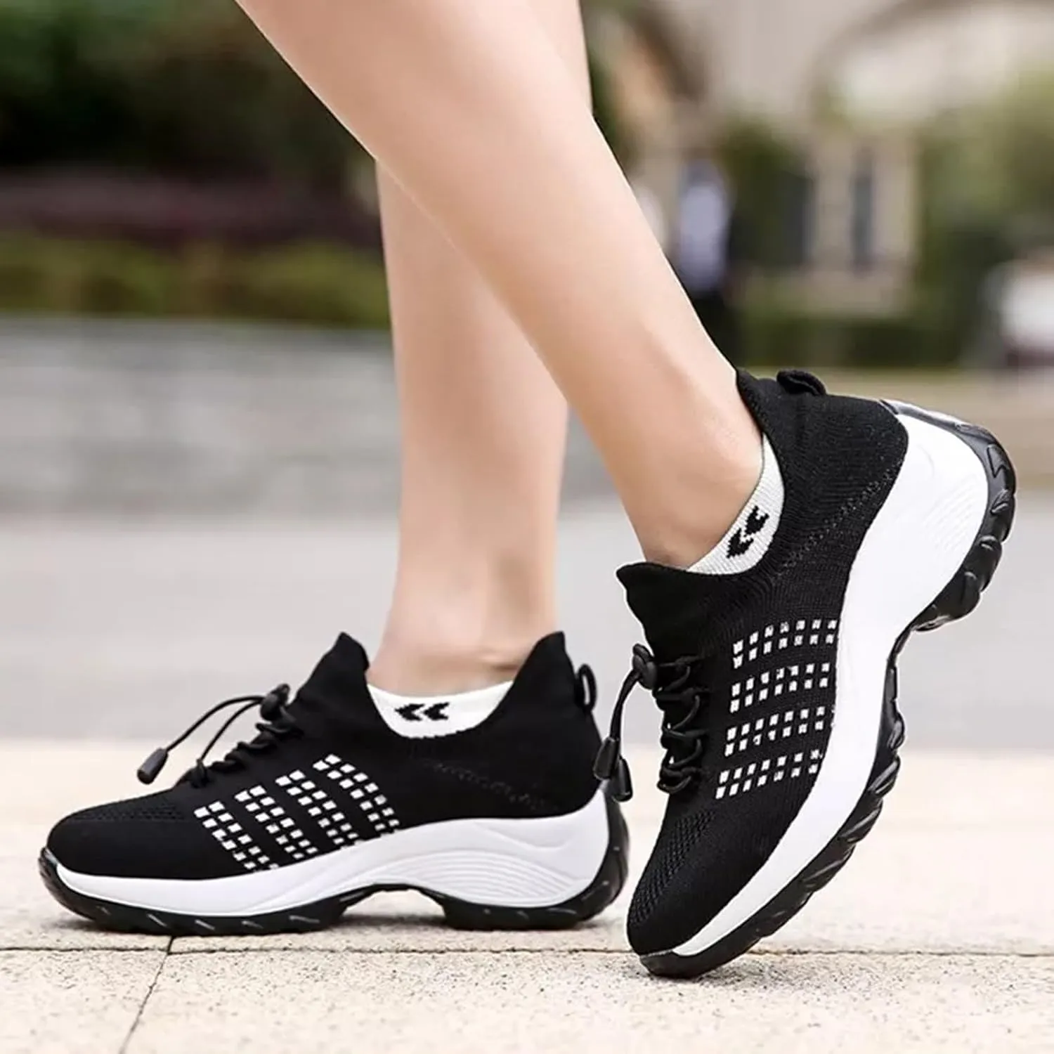 Women's Walking Shoes with Arch Support,Slip On Orthopedic Sneakers Comfortwear Running Shoes for Plantar Fasciitis