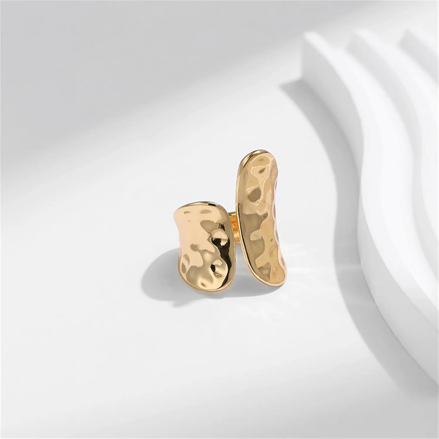 YBMYCM Gold Chunky Rings for Women Adjustable Geometric Rings Open Gold Plated Rings for Women