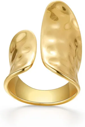 YBMYCM Gold Chunky Rings for Women Adjustable Geometric Rings Open Gold Plated Rings for Women