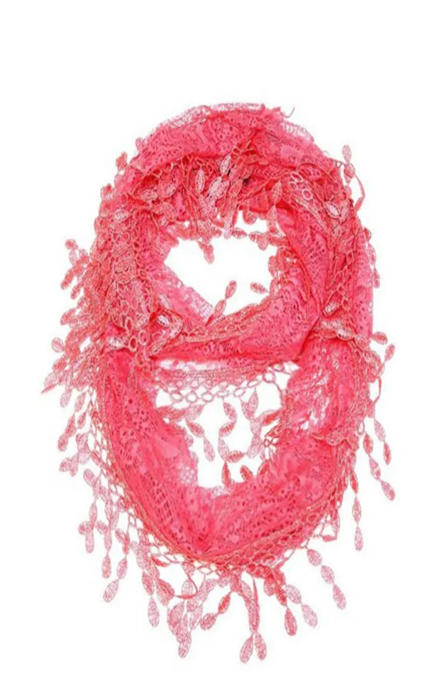 YH15 Teardrop Lace Sheer Infinity Scarf
