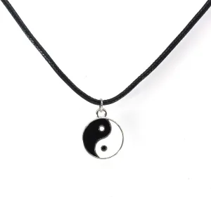 Yin Yang Pendant Necklace for Mens - Adjustable Cord Necklace